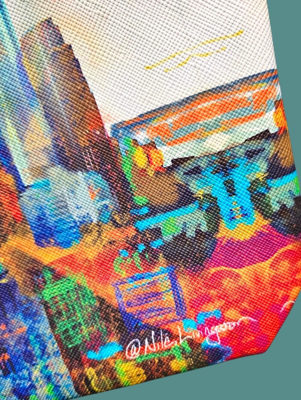 Nile Livingston Mural Arts Philadelphia Skyline Zip Pouch New - Picture 3 of 8